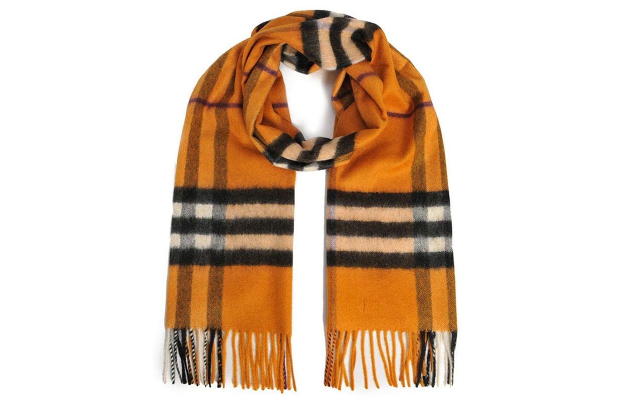 Burberry Шарф Unisex Check Cashmere Scarf Orange