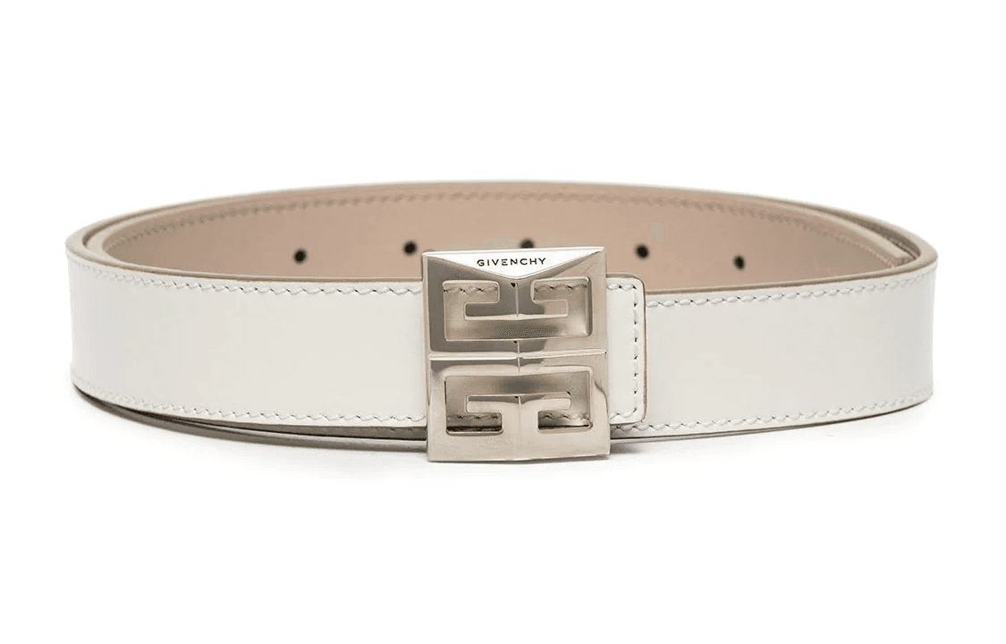 Givenchy Ремень 4G Logo Calfskin Belt Ivory