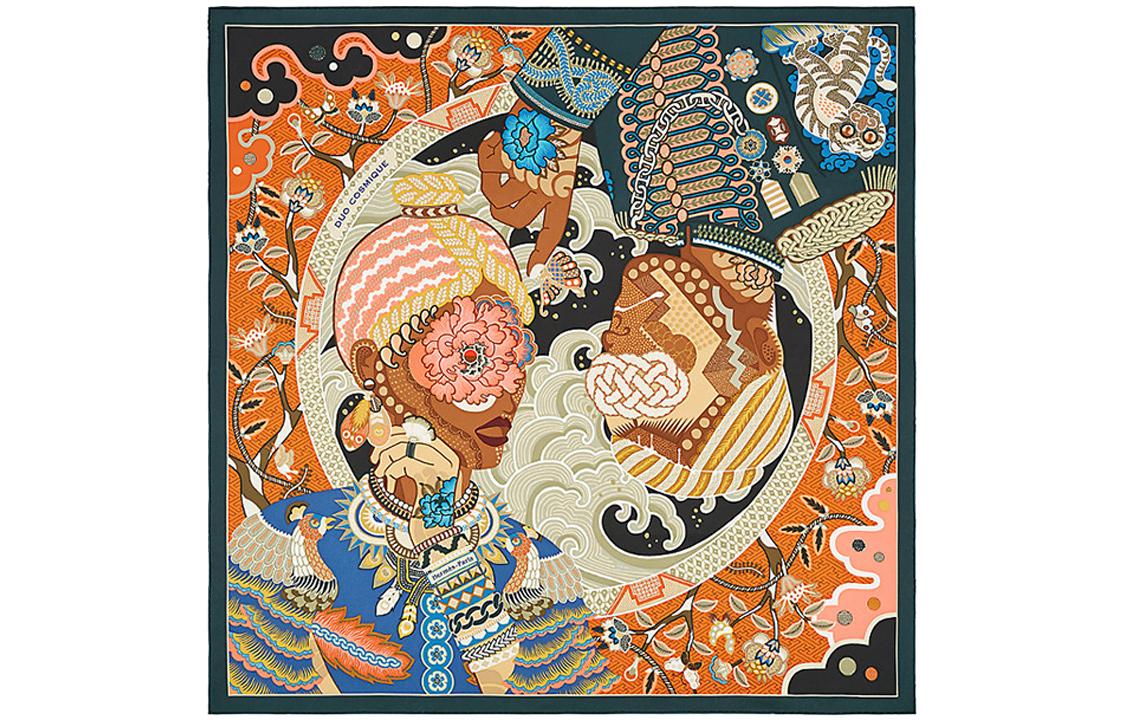 HERMES Шарф Duo Cosmique90cm