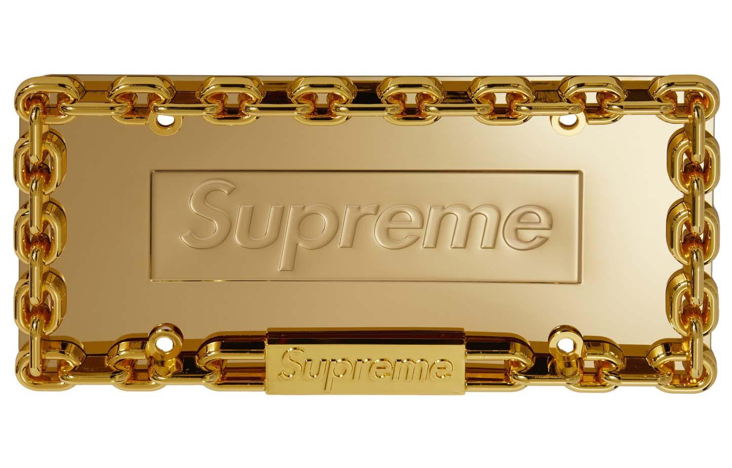 Supreme Украшение Chain License Plate Frame Gold