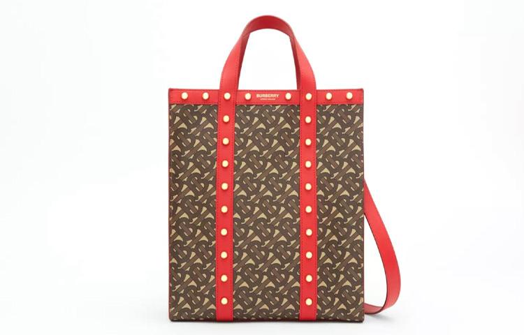 Burberry Сумка с ручками Unisex Canvas Old Flower Tote Small Red