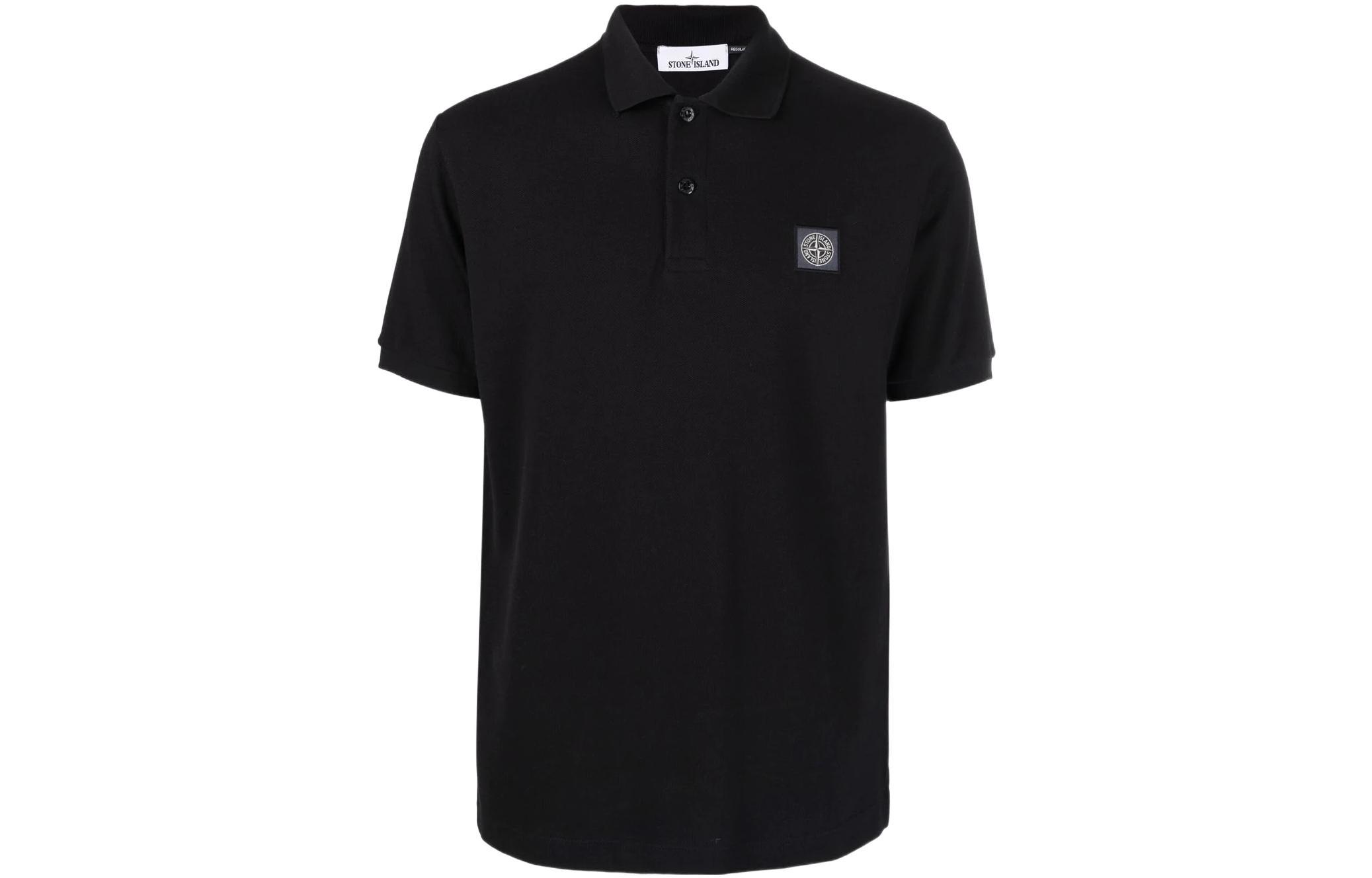 Stone Island Поло SS22 Cotton Polo Shirt Men's Black