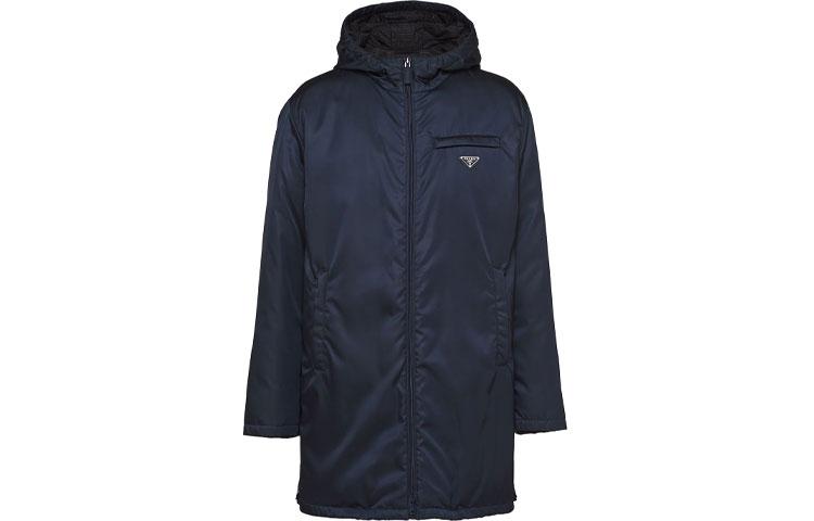 Prada Пуховик Men’s FW21 Logo Hooded Down Jacket Blue