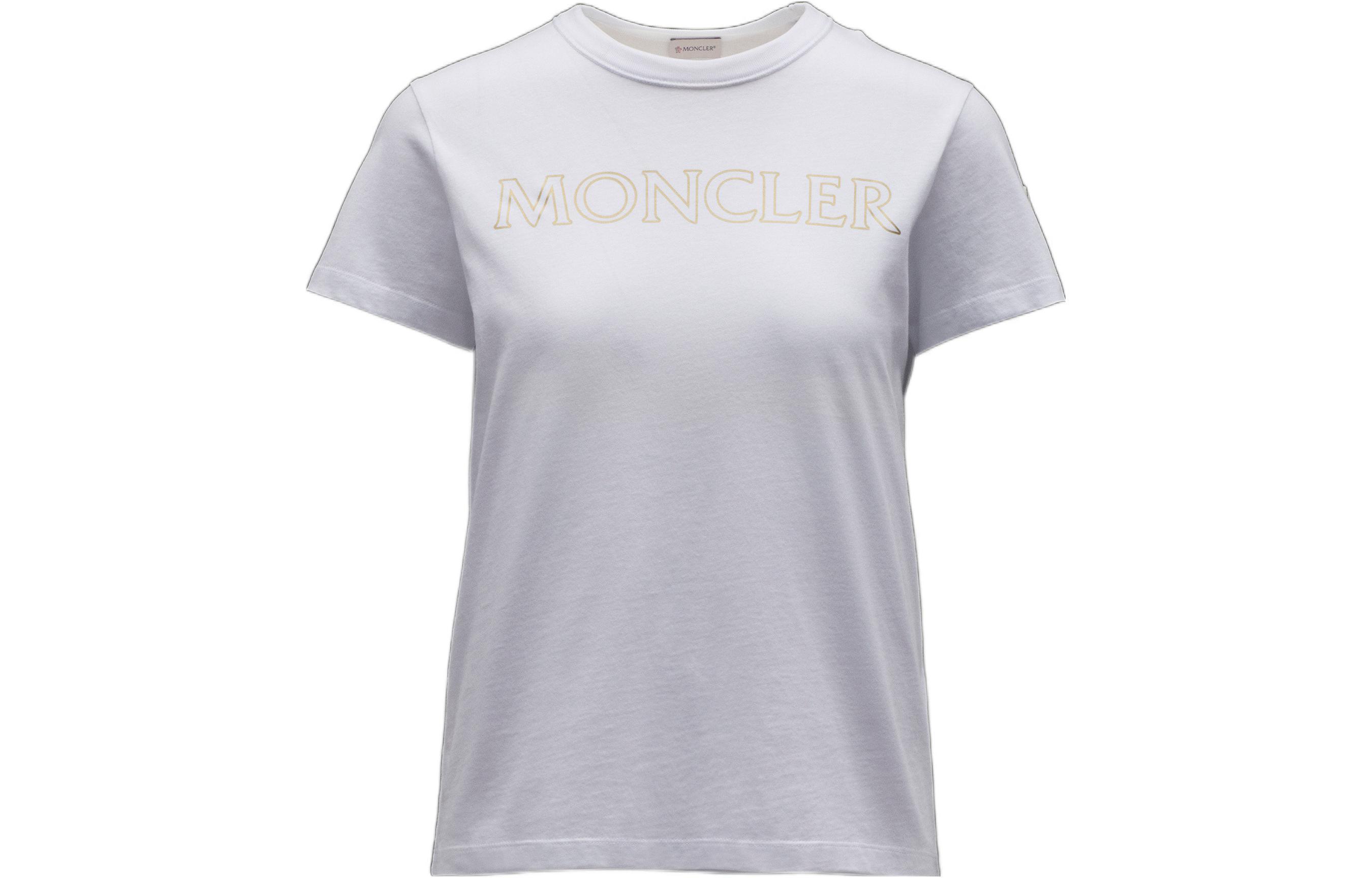 Moncler Футболка Wmns SS22 Printing Round-Neck T-shirt White