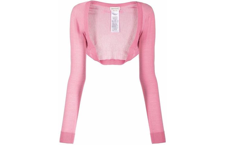 Alexander McQueen Аксессуар Wmns FW21 Logo Embroidery Sweater Pink