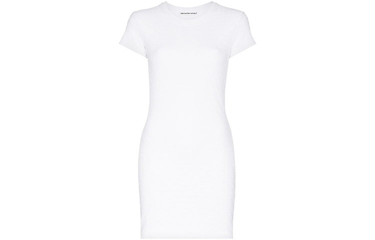 alexander wang Платье Logo Short Sleeve Dress White Female