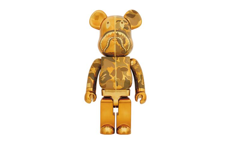 BE@RBRICK Bearbricks и коллекционный предмет X BAPE CAMO SHARK GOLD 70cm