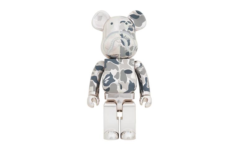 BE@RBRICK Bearbricks и коллекционный предмет X BAPE CAMO SHARK SILVER 70cm