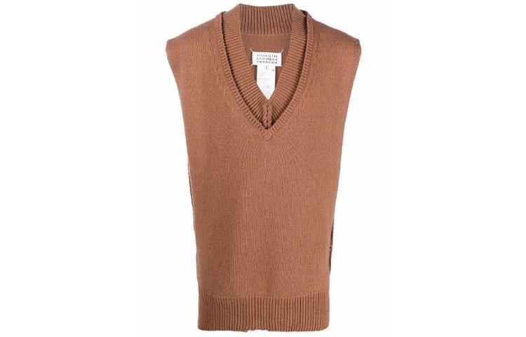 Maison Margiela Майка Men’s V-neck Knitted Vest Brown