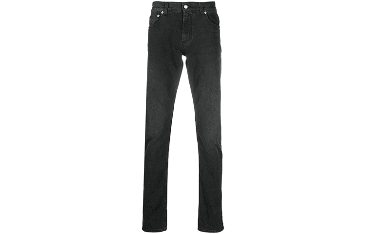Alexander McQueen Джинсы Men’s SS21 Logo Embroidery Jeans Black