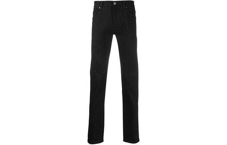 Fendi Джинсы Men’s FW21 Logo Printing Straight Jeans Black