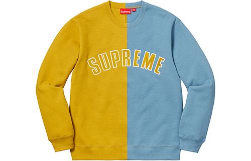 Supreme Худи и толстовки FW18 Split Crewneck Sweatshirt Mustard
