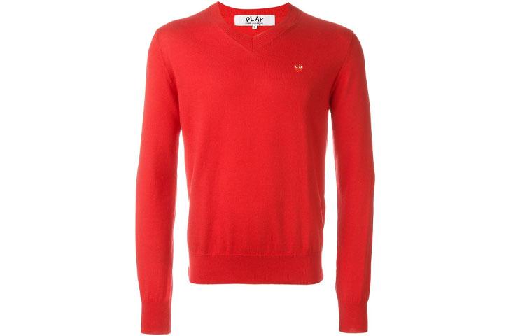 Comme Des Garçons Худи и толстовки Play Men’s Embroidery Sweatshirt Red
