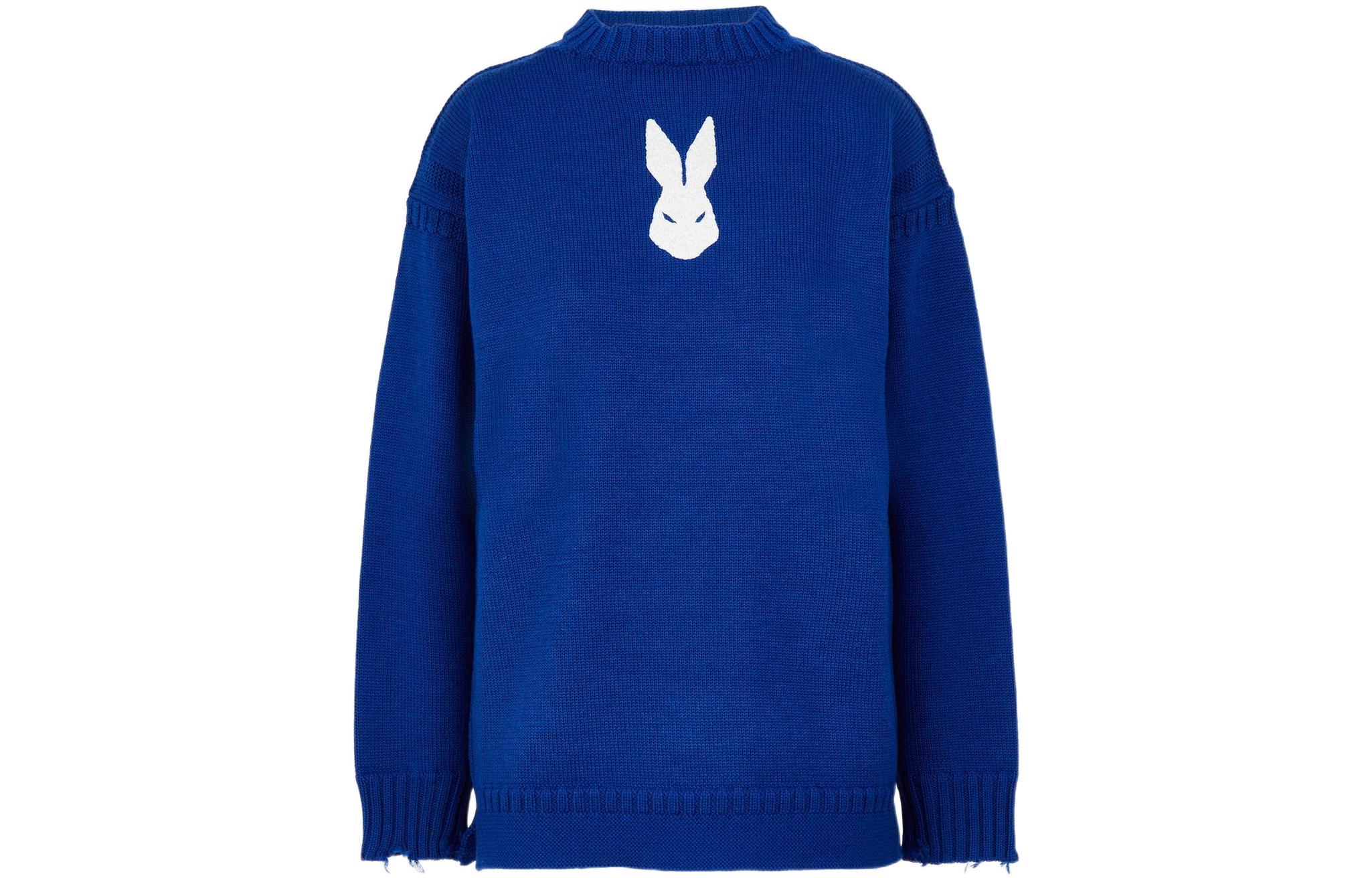 Maison Margiela Свитер SS22 Embroidery Round-neck Sweater Blue Unisex