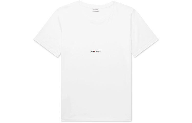 Saint Laurent Футболка Men’s SS21 Logo Printing T-shirt White