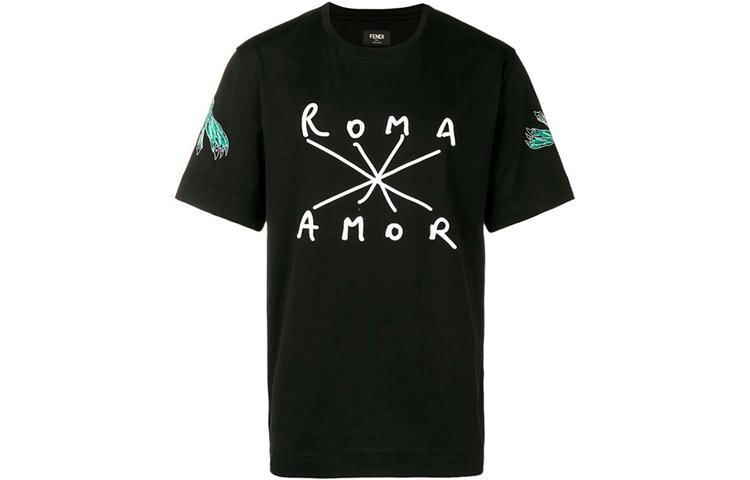 Fendi Футболка Men’s Round-neck Printing Tee Black