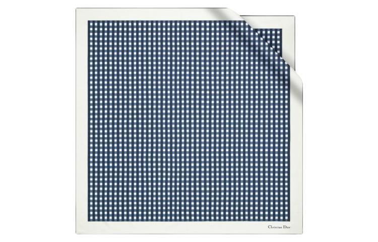 Dior Шарф Silk scarf Navy/White Female