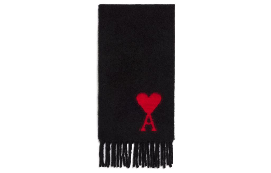 AMI Paris Шарф Logo-embroidered wool scarf