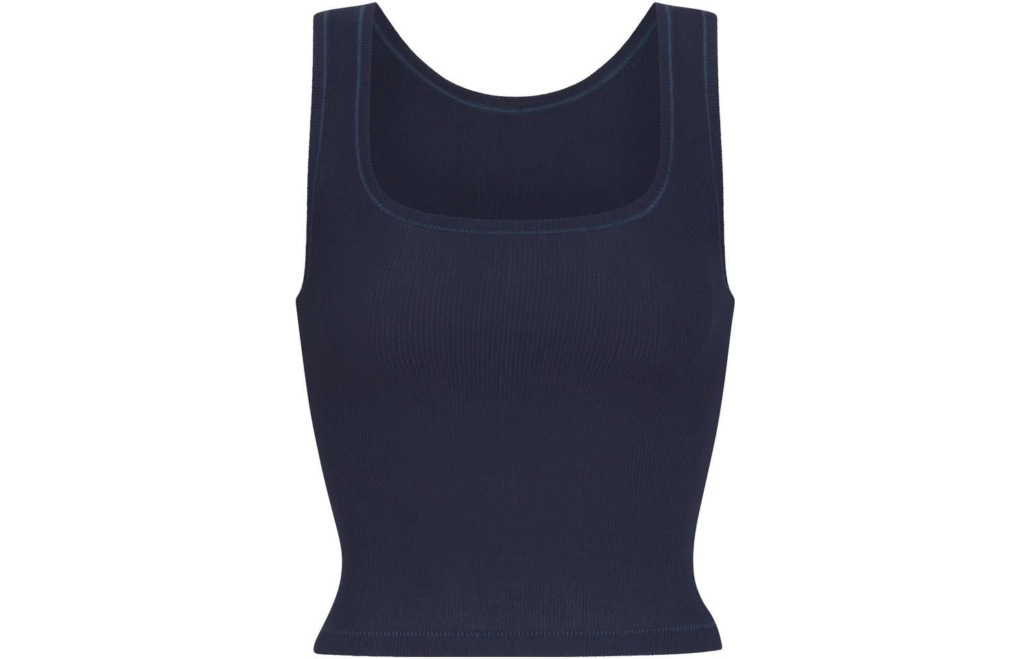 SKIMS Спортивный топ COTTON RIB TANK /NAVY