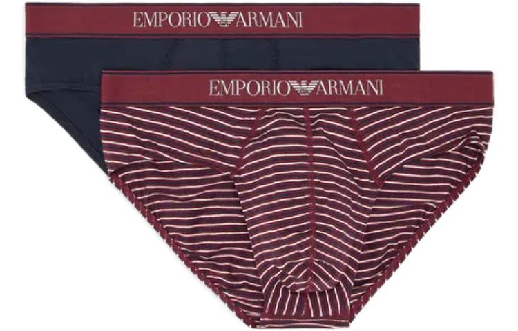 Armani Нижнее бельё и домашняя одежда EMPORIO / Two-Pack Of Briefs With Yarn-Dyed Stripes 2