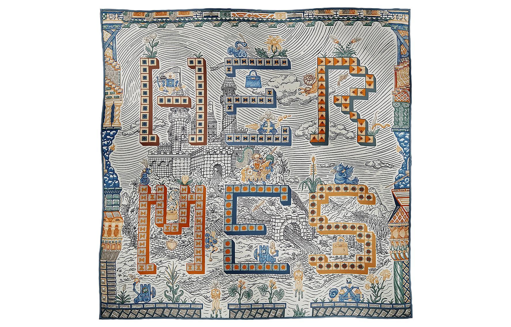 HERMES Шарф Super Silk Quest