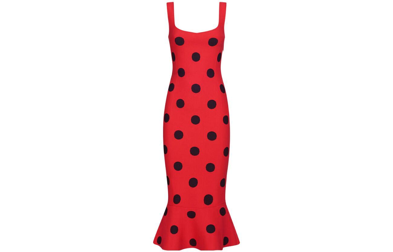 Marni Платье FW23 Viscose Sheath Dress With Polka Dots