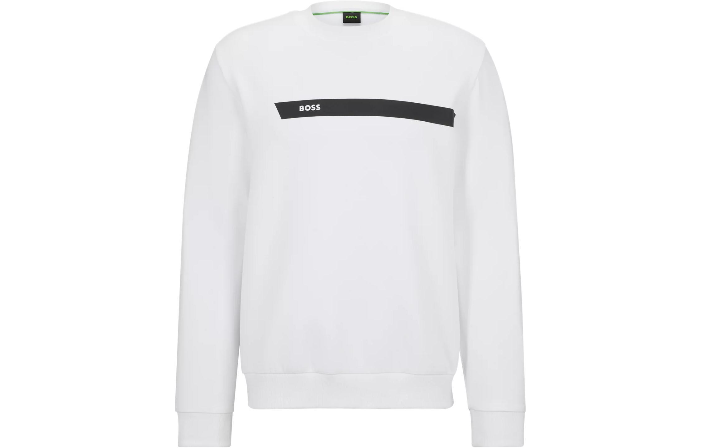 Hugo Boss Худи и толстовки Cotton-Blend Sweatshirt With Graphic Logo Stripe