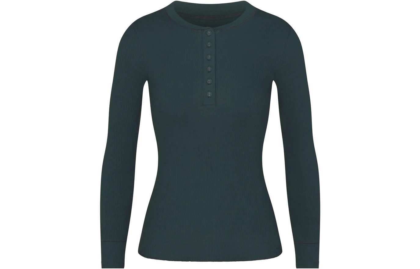 SKIMS Футболка FW23 COTTON LONG SLEEVE HENLEY T