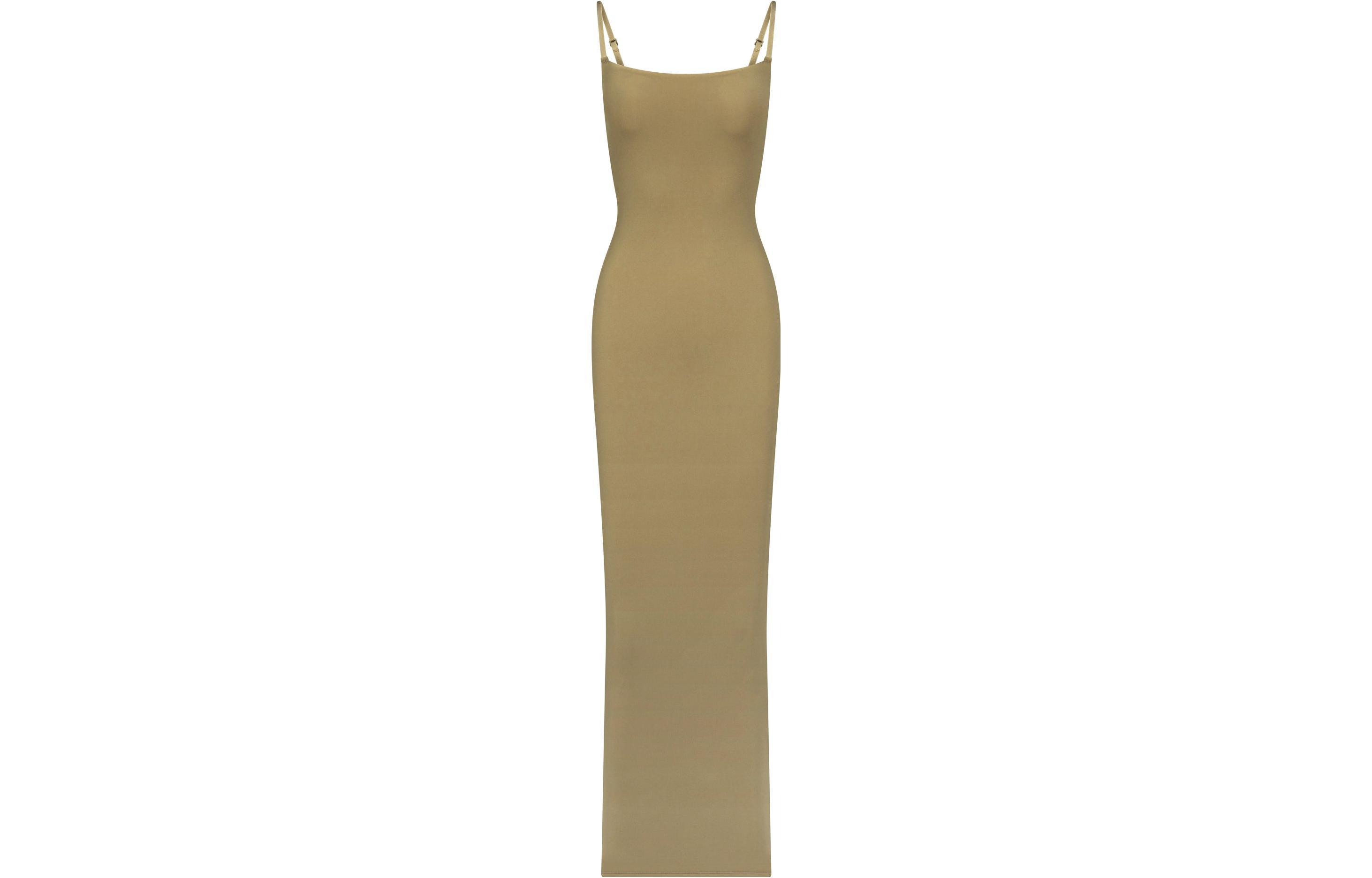 SKIMS Платье FITS EVERYBODY LONG SLIP DRESS KHAKI