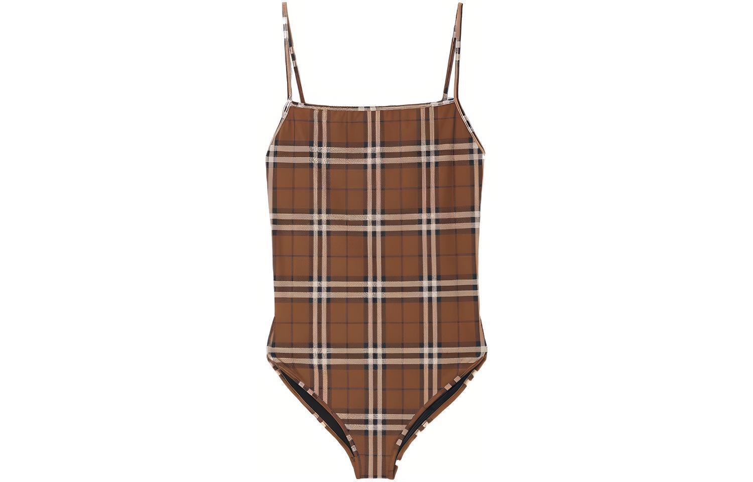 Burberry Сплошные купальники Wmns FW21 Check One-piece Swimsuit Brown