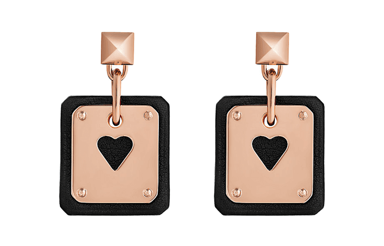 HERMES Серьги As de Coeur Noir