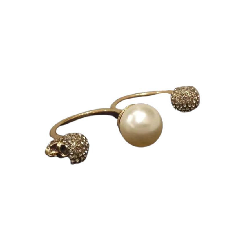 Alexander McQueen Кольцо Pearl Skull